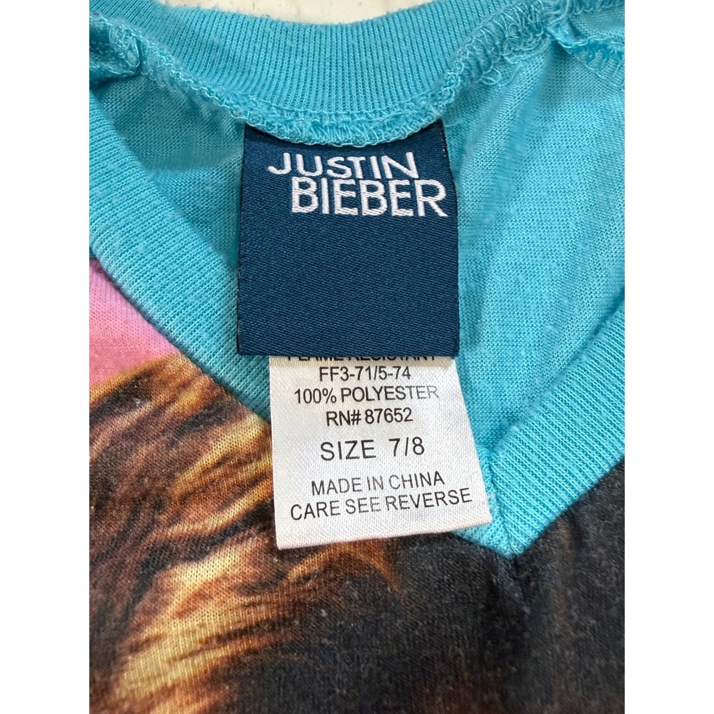 Justin Vintage Bieber Nightgown Kids Size 7/8 Pink Blue Good Future Mrs Bieber - Picture 4 of 8